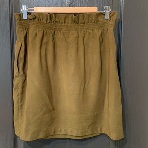 h&m | khaki paper bag skirt